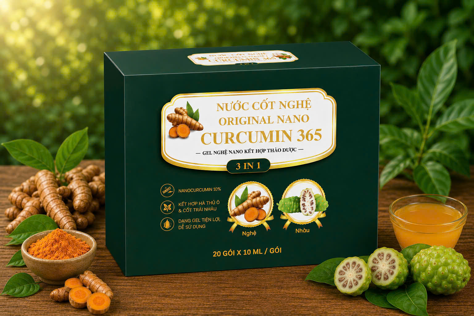 NƯỚC CỐT NGHỆ ORIGINAL NANO CURCUMIN 365 - Hộp (20gói)